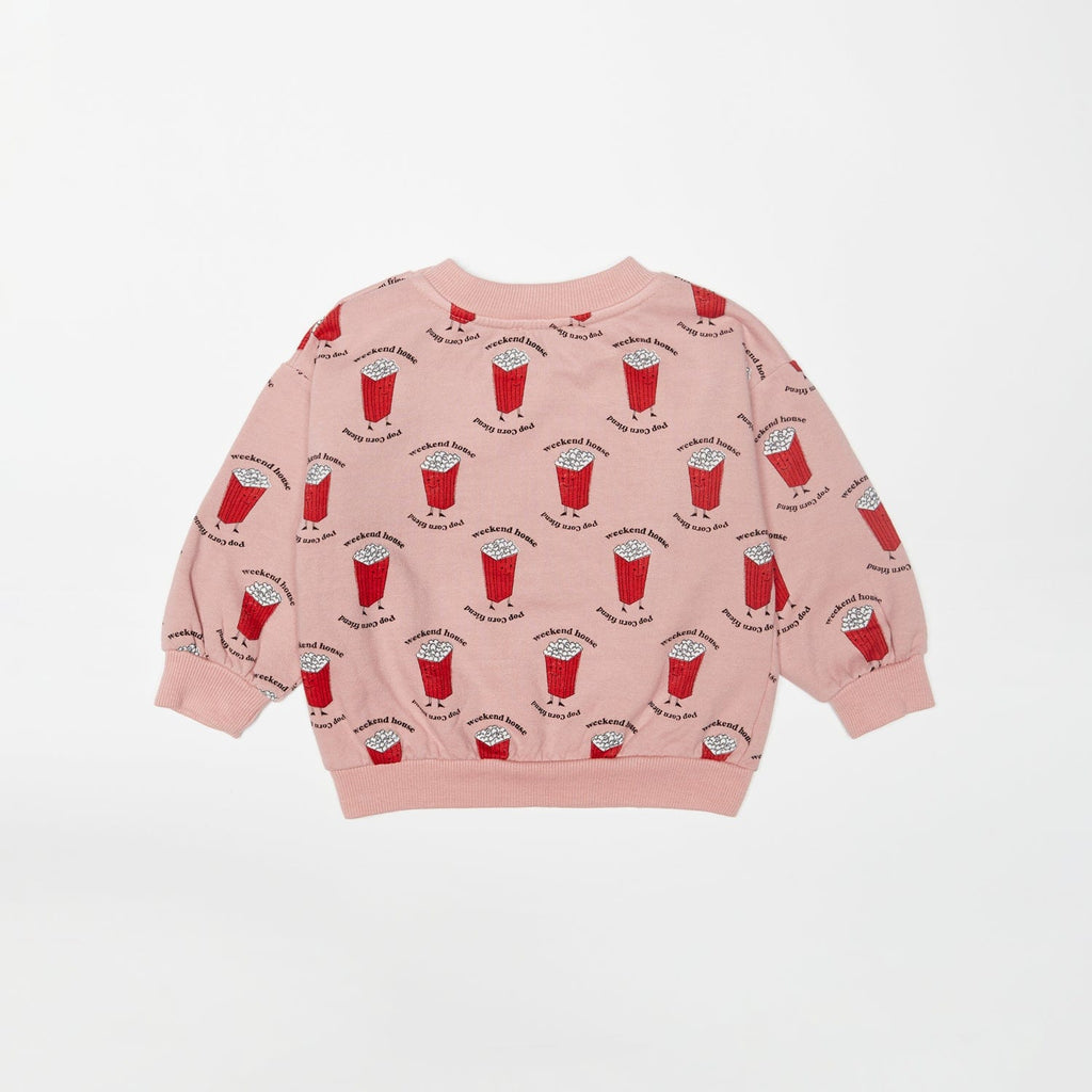 Weekend House Kid Sweatshirt Jellybeanzkids Weekend Pop Corn All over Sweatshirt-Rose