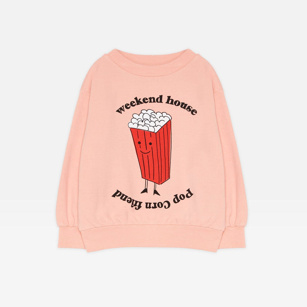 Weekend House Kid Sweatshirt Jellybeanzkids Weekend Pop Corn Sweatshirt-Peach