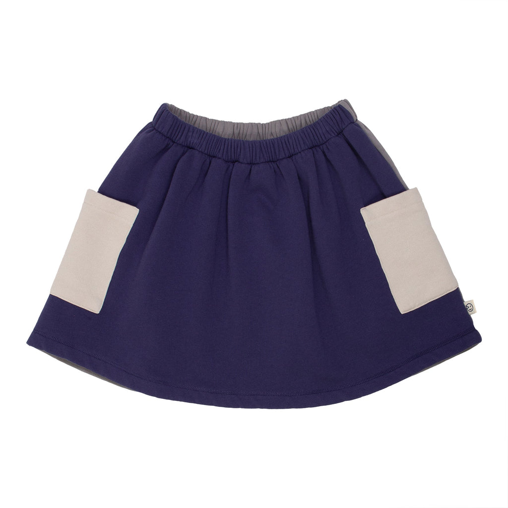 Wynken Skirt Jellybeanzkids Wynken Panel Pocket Skirt Grey/Navy