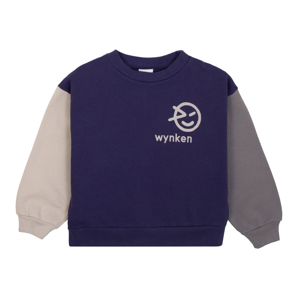 Wynken Sweatshirt Jellybeanzkids Wynken Panel Sweat Grey/Navy