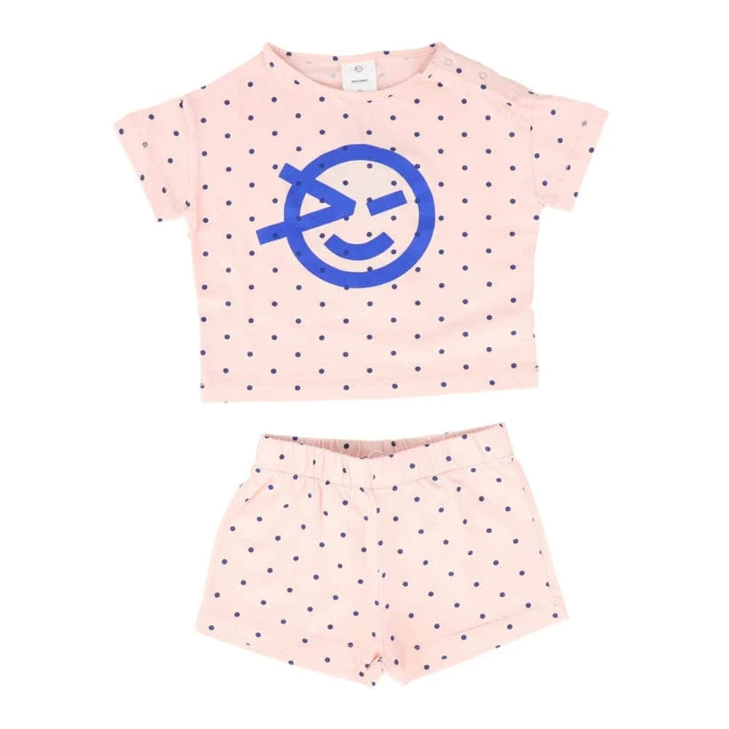 Wynken T-shirt Jellybeanzkids Wynken Polka Dot Set- Pink/Blue