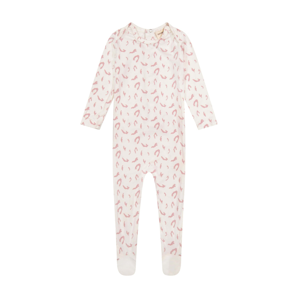 Zeebra Kids footie Jellybeanzkids Zeebra Abstract Footie- Rose