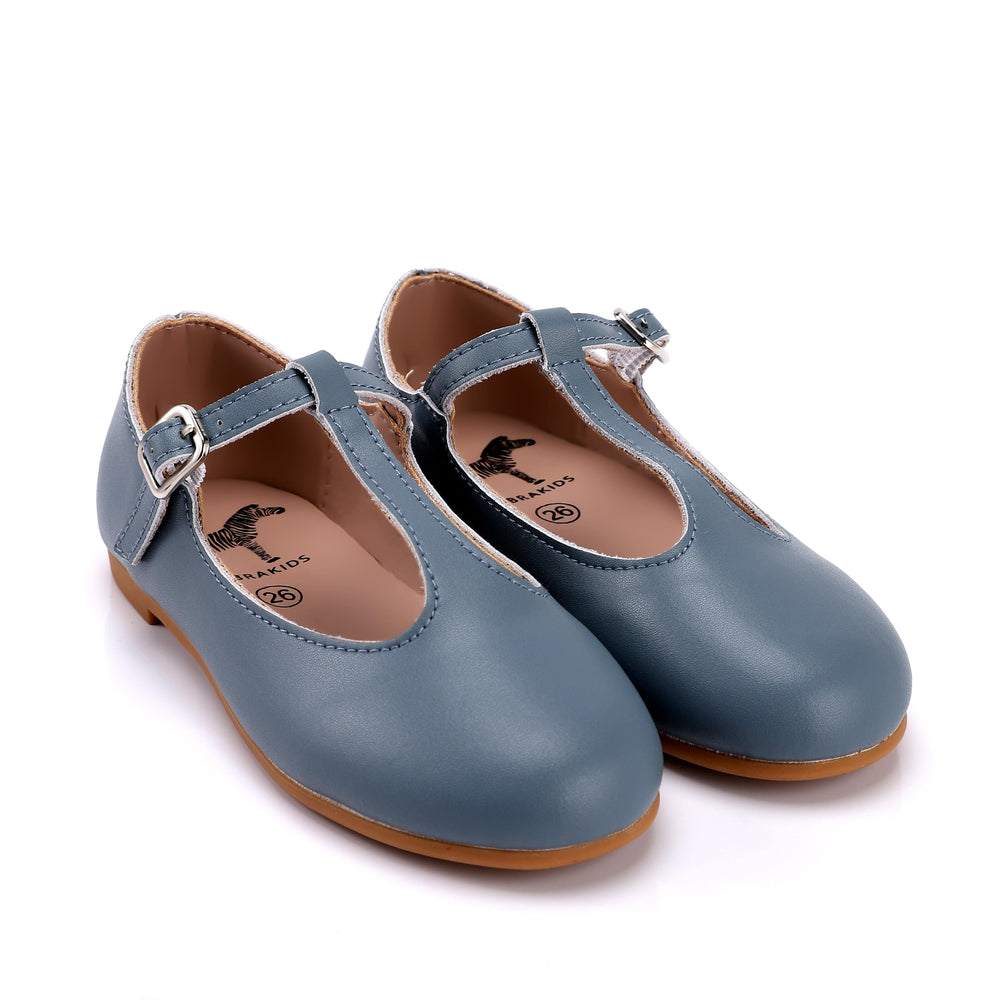 Zeebra Kids Shoes Jellybeanzkids Zeebra Classic T-Strap Hard- Marlin Blue