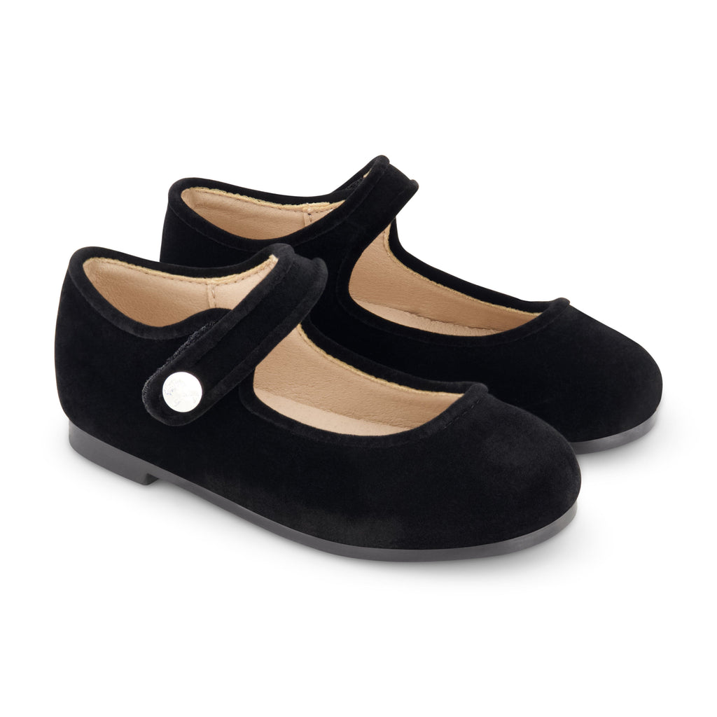 Zeebra Kids Shoes Jellybeanzkids Zeebra Classic Velvet Mary Jane- Black