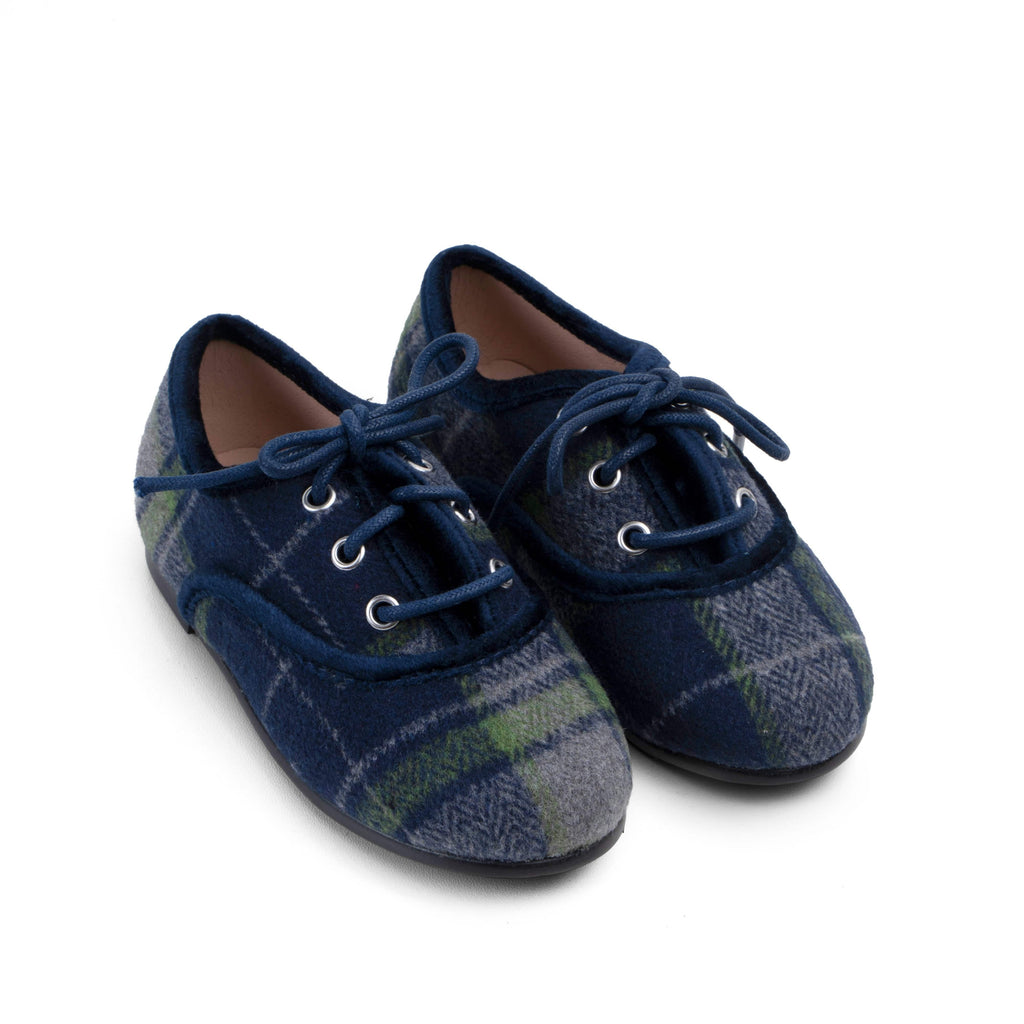 Zeebra Kids Shoes Jellybeanzkids Zeebra Wool Plaid Laceup