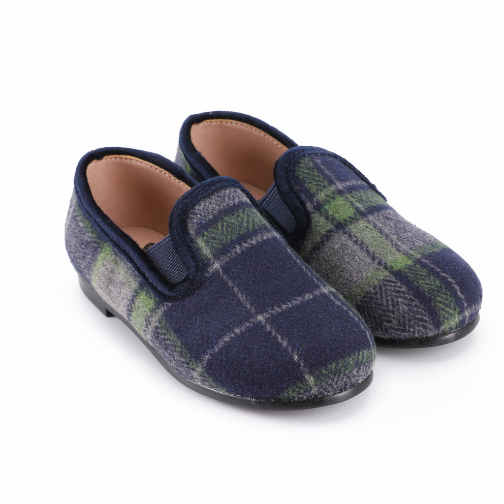 Zeebra Kids Shoes Jellybeanzkids Zeebra Wool Plaid Loafer