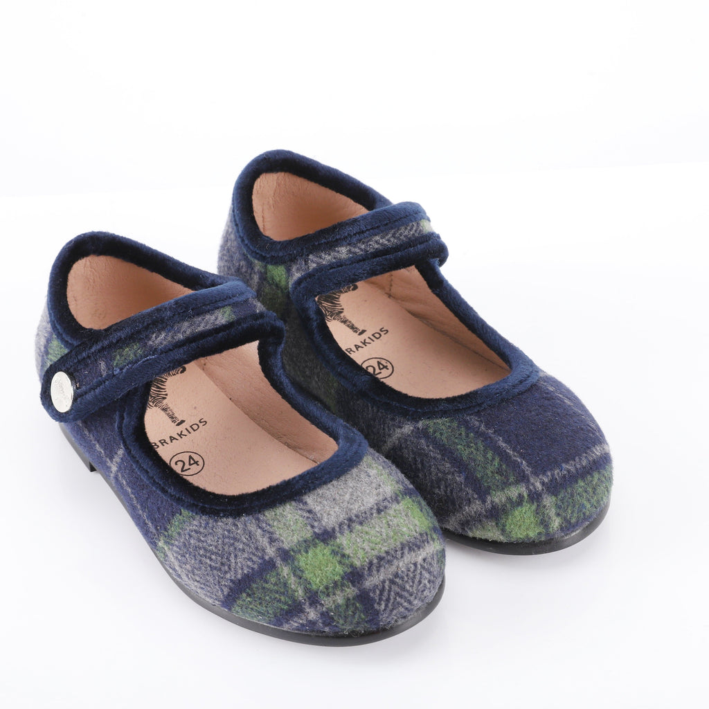 Zeebra Kids Shoes Jellybeanzkids Zeebra Wool Plaid Mary Jane