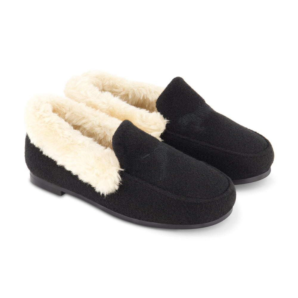 Zeebra Kids Shoes Jellybeanzkids Zeebra Wool Slipper- Black