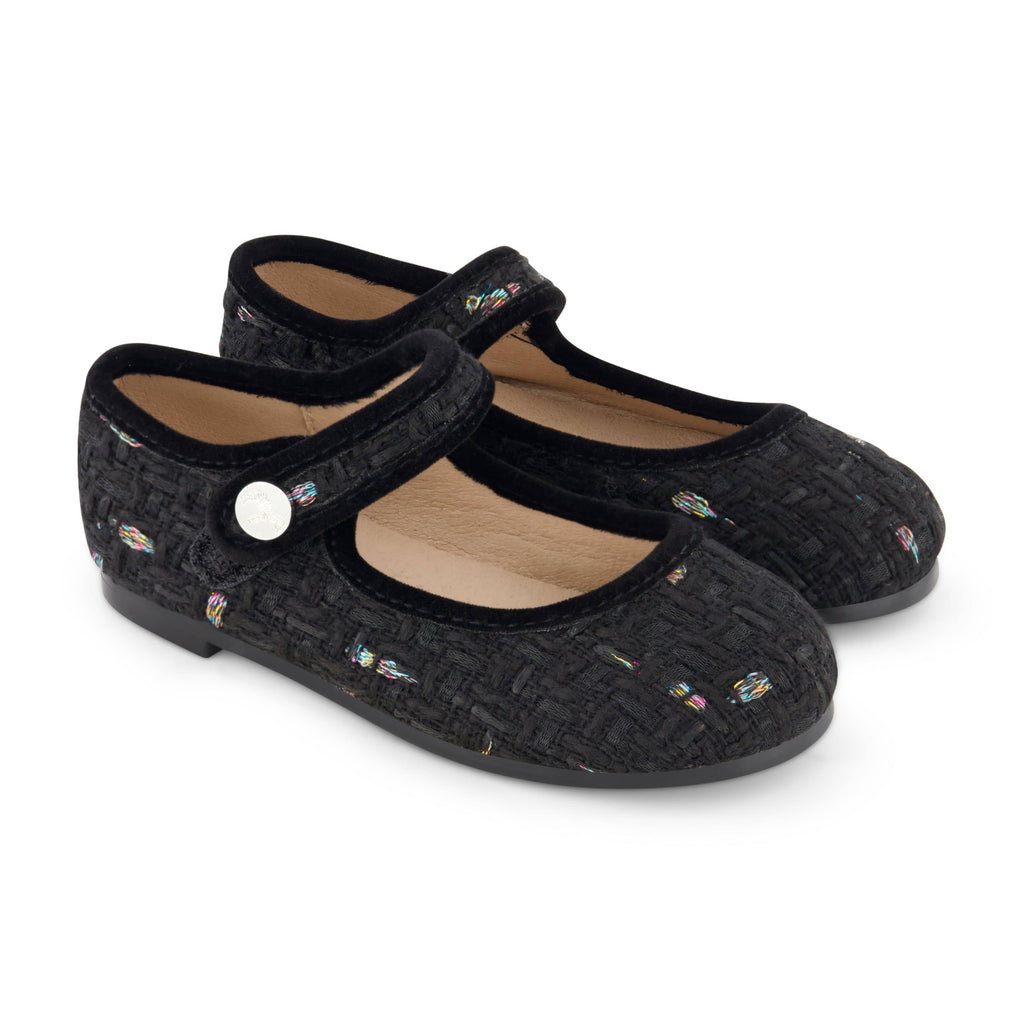 Zeebra Kids Shoes Jellybeanzkids Zeebra Woven Mary Jane- Black