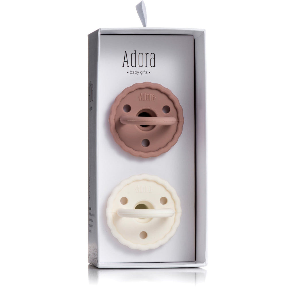 Adora Baby Gifts Pacifiers Jellybeanzkids Adora Baby Pacifier-Scalloped Mauve/Vanilla OS