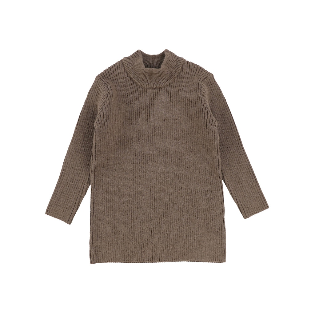 Analogie by Lil Legs Sweater Jellybeanzkids Analogie Cocoa Knit Mock Neck Sweater