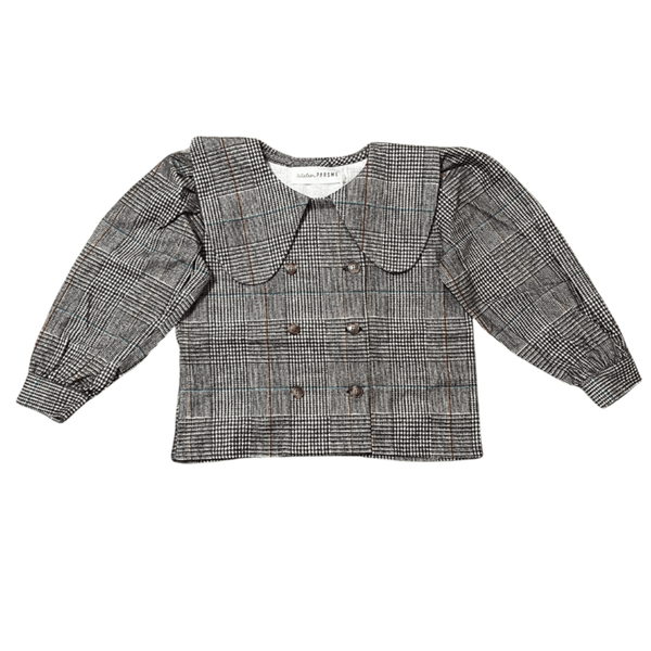 Atelier Parsmei Grey Glen Check Muskrat Blouse – JellyBeanz Kids