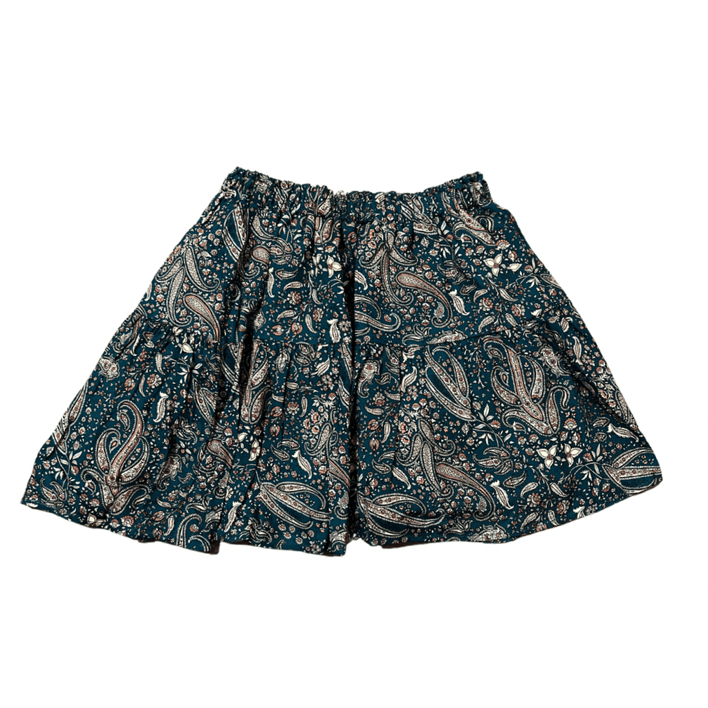 Atelier Parsmei Skirt Jellybeanzkids Atelier Parsmei Deap Teal Floral Too Ticky Skirt