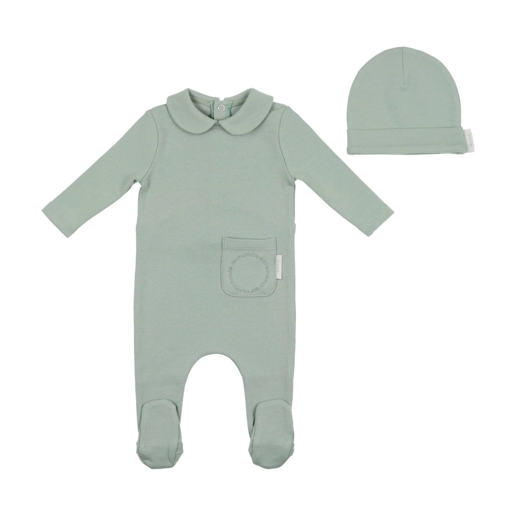 Bee&Dee footie Jellybeanzkids Bee & Dee Blossom Footie with Beanie- Green Mist