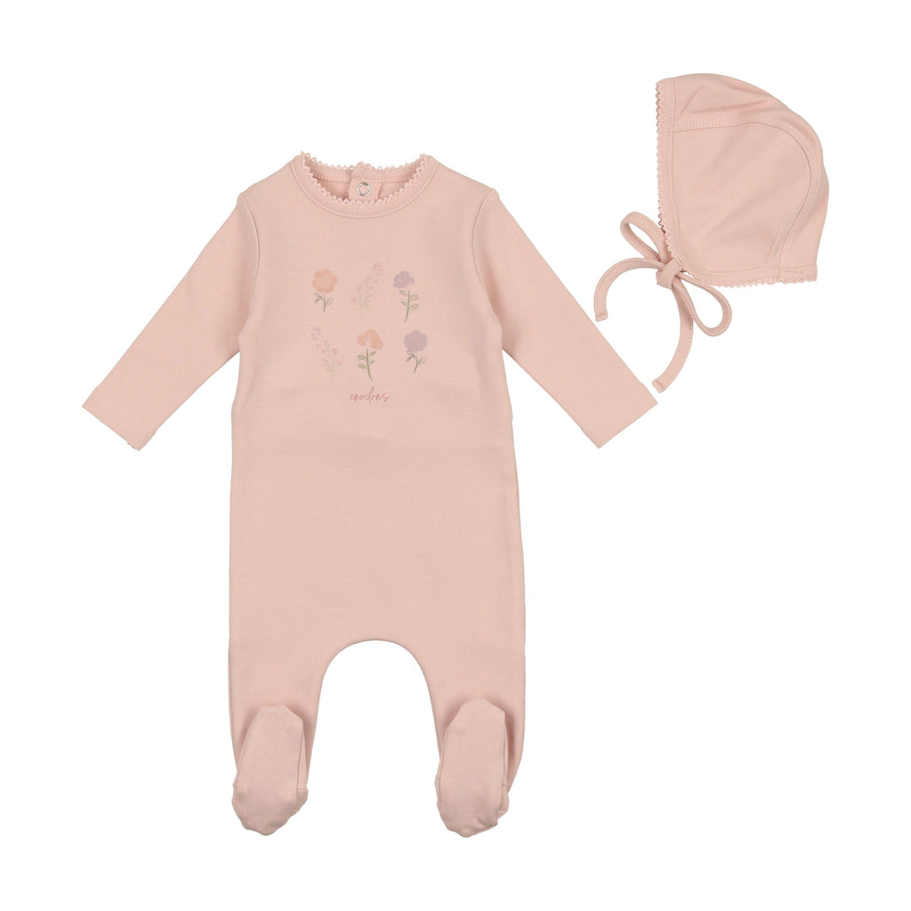 Bee&Dee footie Jellybeanzkids Bee & Dee Hot Air Balloon Print Collection Footie with Beanie-Pearl Pink