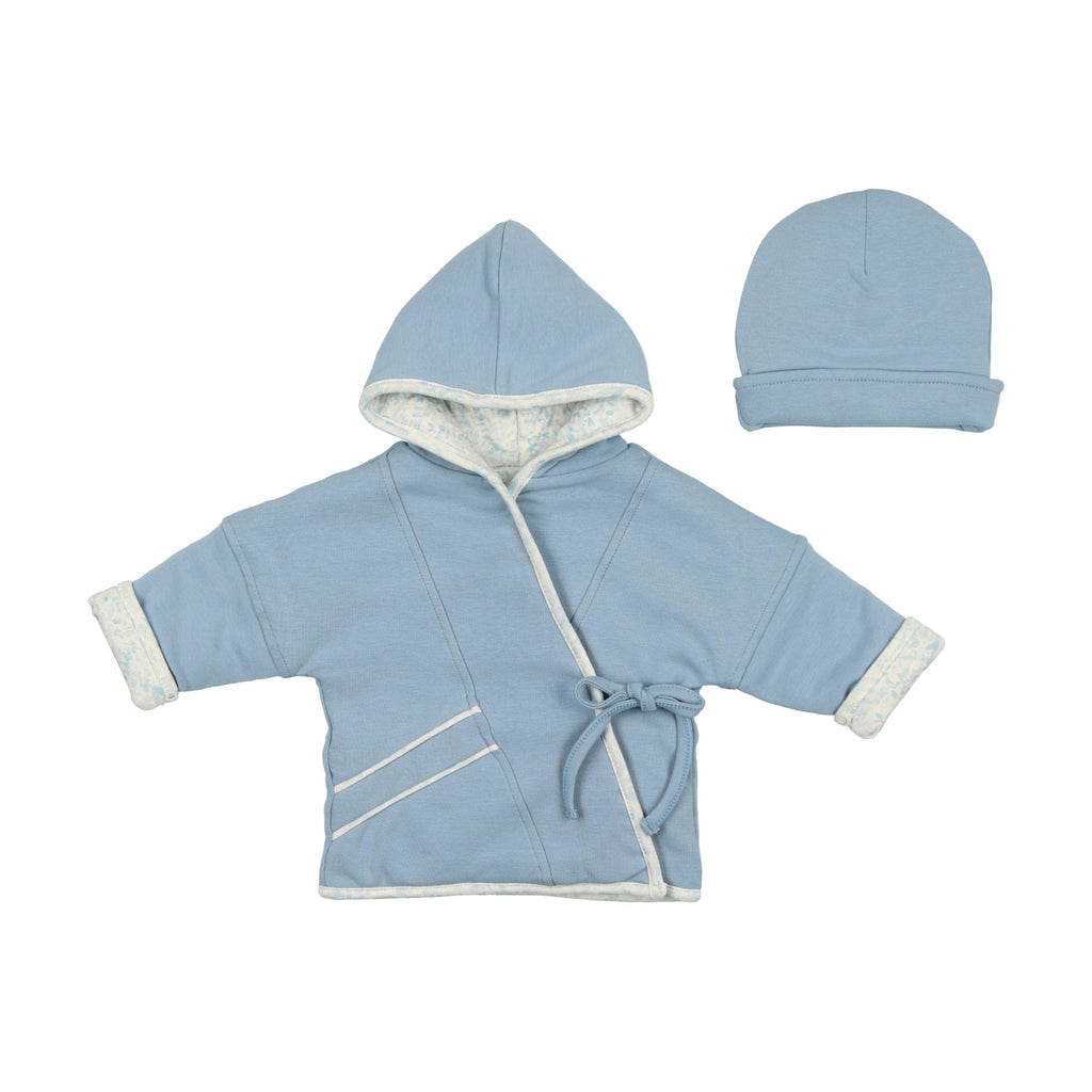 Bee&Dee Outerwear Jellybeanzkids Bee & Dee Kimono Hooded Jacket and Hat-Ashley Blue