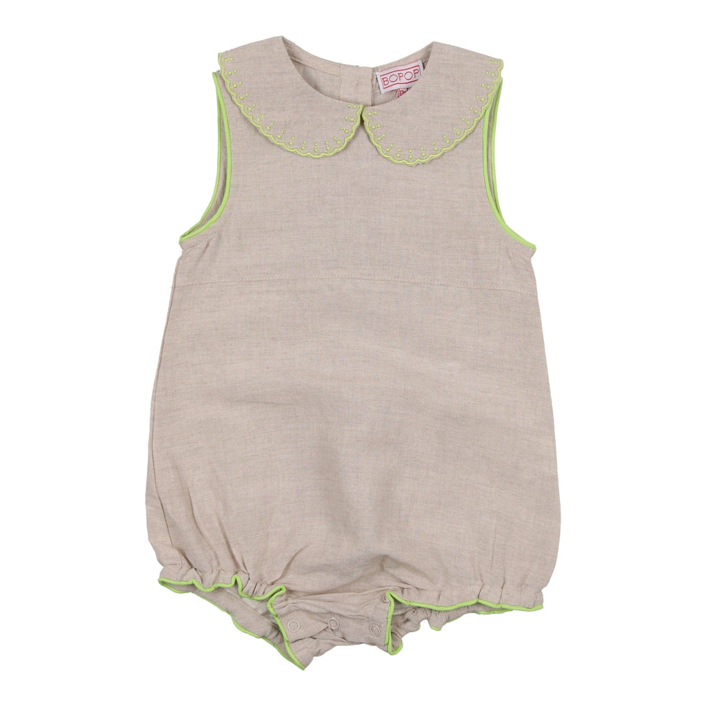 Bopop Pants/Romper Jellybeanzkids Bopop Embroidery Tan Boys Romper