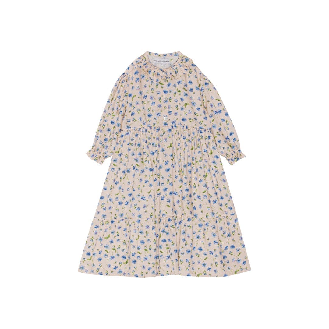 christina rohde blue floral dress Christina Rohde Puff Sleeve Floral Dress