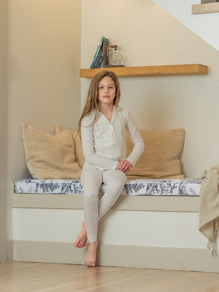 Coco Blanc Pajamas Jellybeanzkids Coco Blanc Grandpa Pajama- Powdered Mauve
