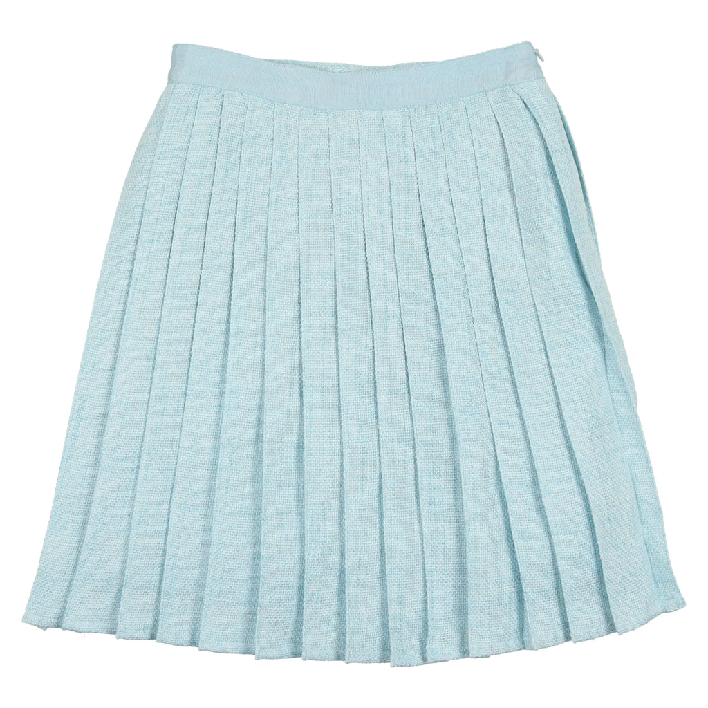 Coco Blanc Skirt Jellybeanzkids Coco Blanc Pleated Woven Skirt- Pale Blue