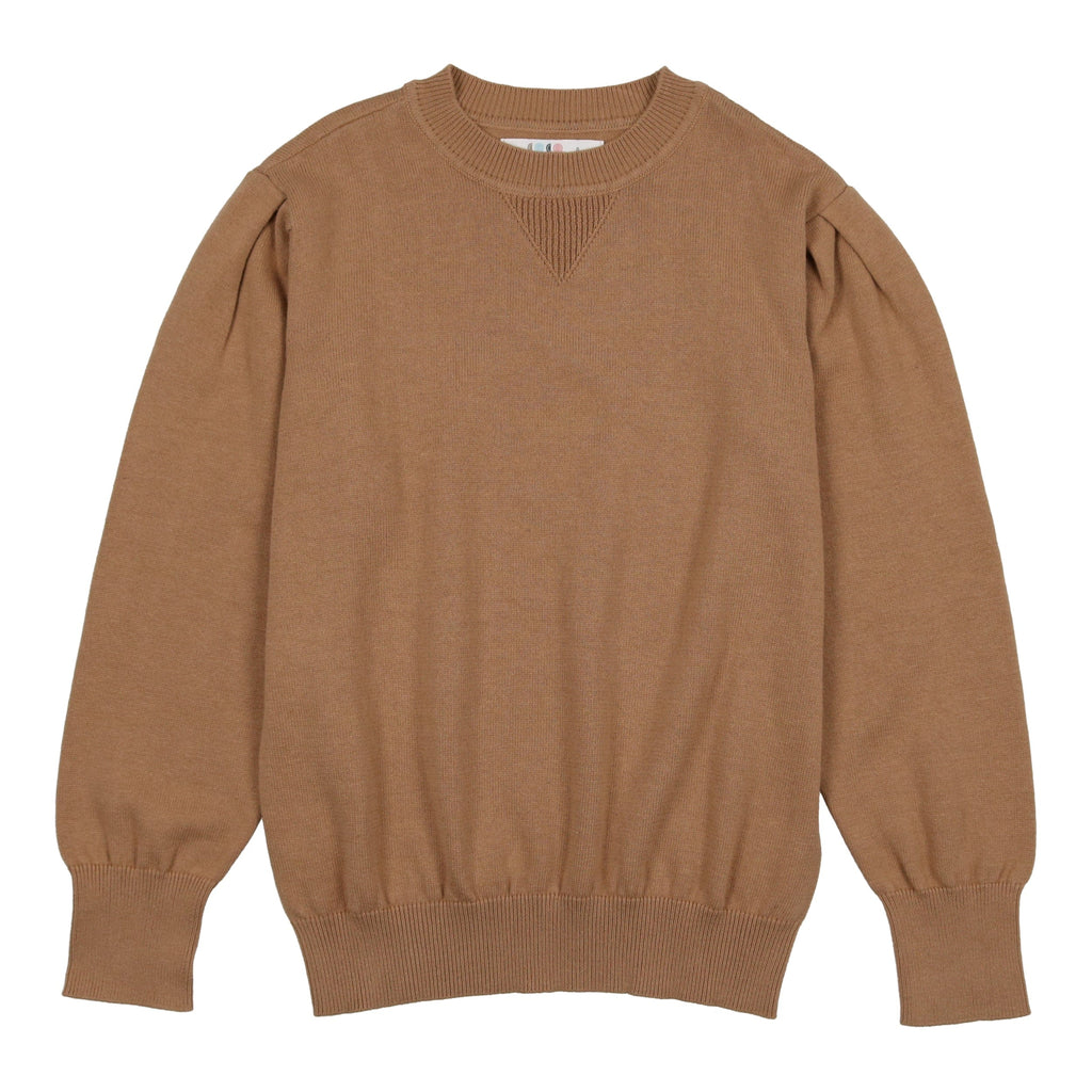 Coco Blanc Sweater Jellybeanzkids Coco Blanc Puff Sleeve Sweater- Camel