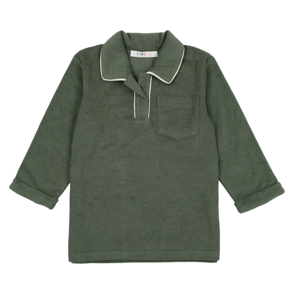 Coco Blanc T-shirt Jellybeanzkids Coco Blanc Terry Girls Tee- Emerald Green