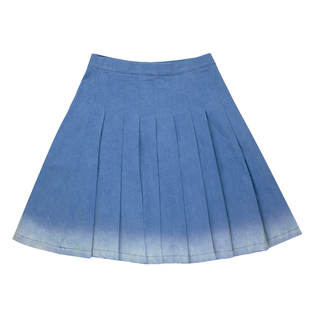 Crew Skirt Jellybeanzkids Crew Pleated Denim Skirt-Blue
