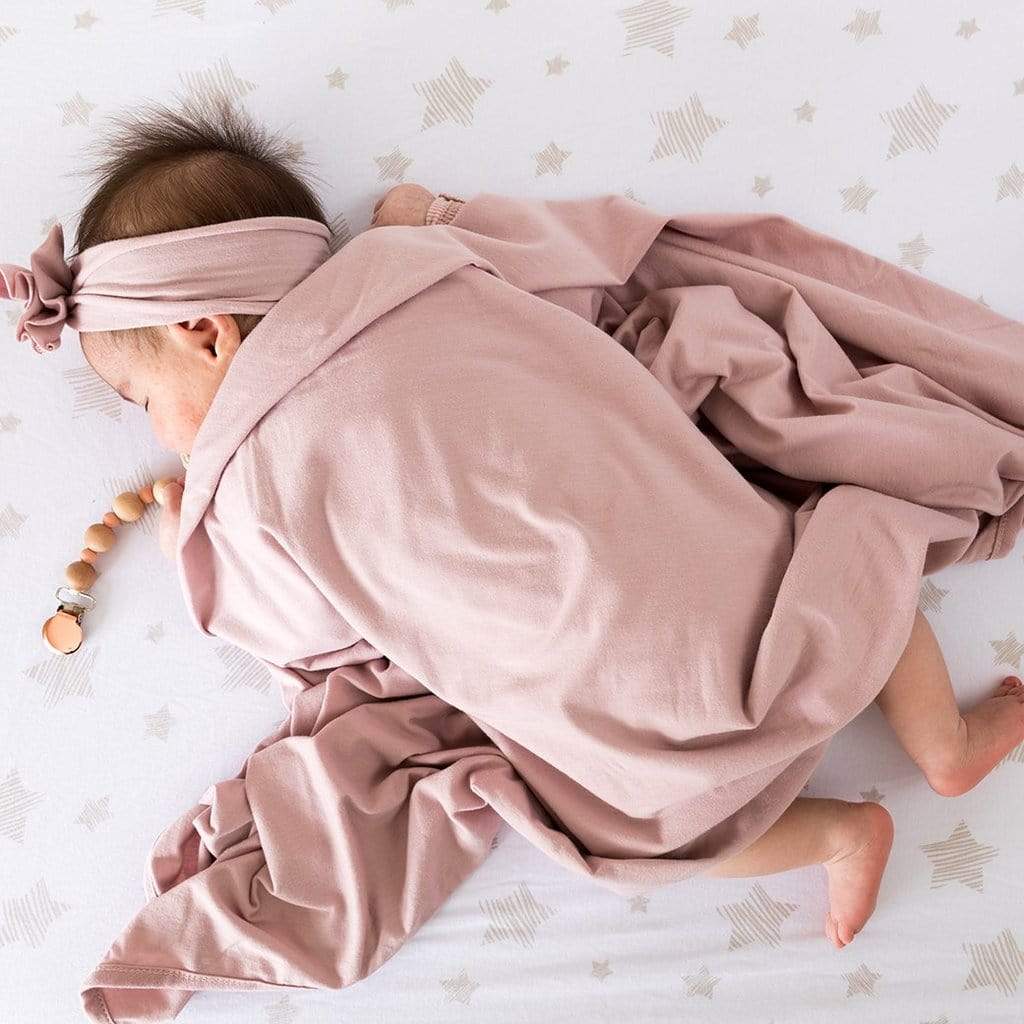 Ely's&Co. Accessories Jellybeanzkids Ely's & Co. Mauve Lavender Swaddle & Beanie Gift Set OS