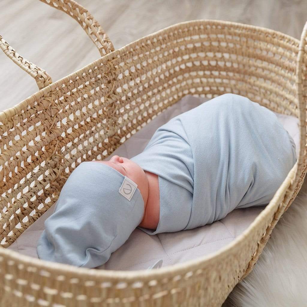 Ely's&Co. Accessories Jellybeanzkids Ely's & Co. Swaddle & Beanie Gift Set - Dusty Blue OS