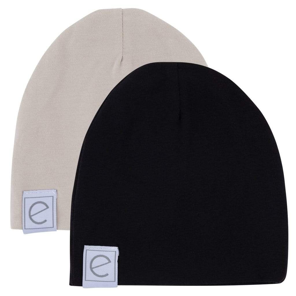 Ely's&Co. Beanie Jellybeanzkids Ely's & Co. Cotton Beanie 2-Pack - Black & Tan