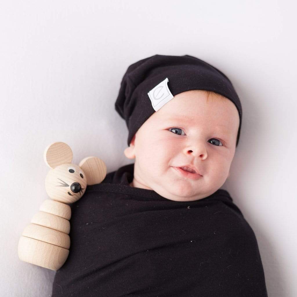 Ely's&Co. Beanie Jellybeanzkids Ely's & Co. Cotton Beanie 2-Pack - Black & Tan