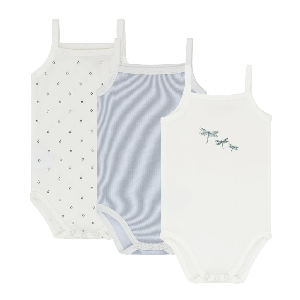 Ely's&Co. Underwear Jellybeanzkids Ely's 3 Pack Ribbed Tank Undershirts- Blue Printed