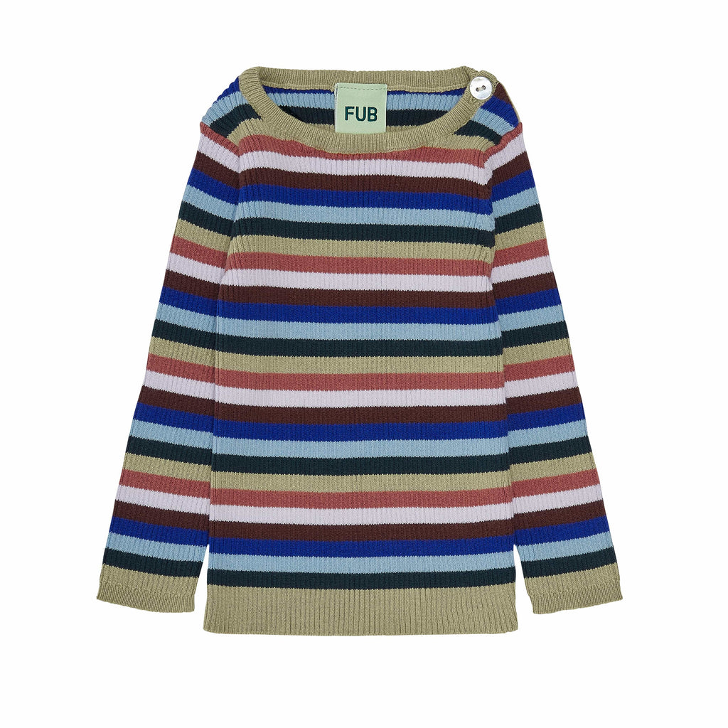 FUB T-shirt Jellybeanzkids FUB Baby Rib Striped Blouse- Multi Stripe