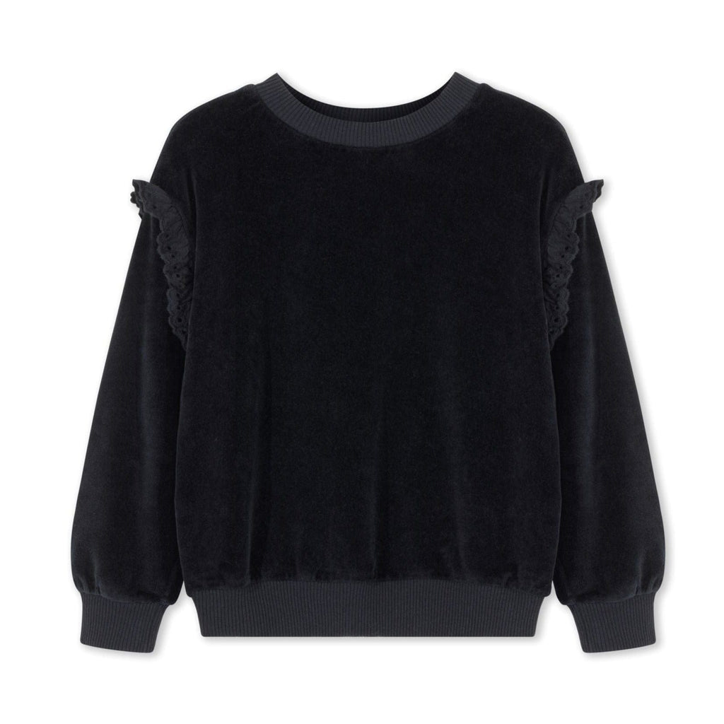 Kids On The Moon Sweatshirt Jellybeanzkids Kids on the Moon Velour Sweatshirt- Blackberry
