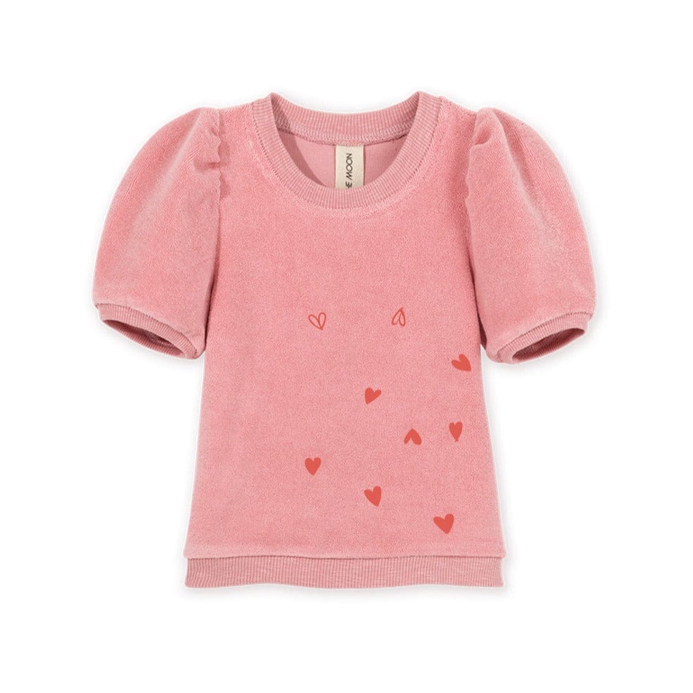 Kids On The Moon T-shirt Jellybeanzkids Kids On The Moon French Terry Hearts Top-Pink