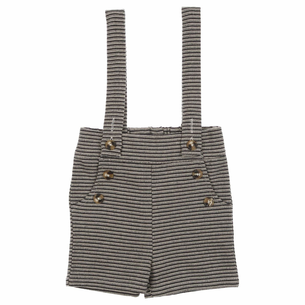 Kin+Kin Pants/Romper Jellybeanzkids Kin+ Kin Woven Suspender Shorts- Herringbone