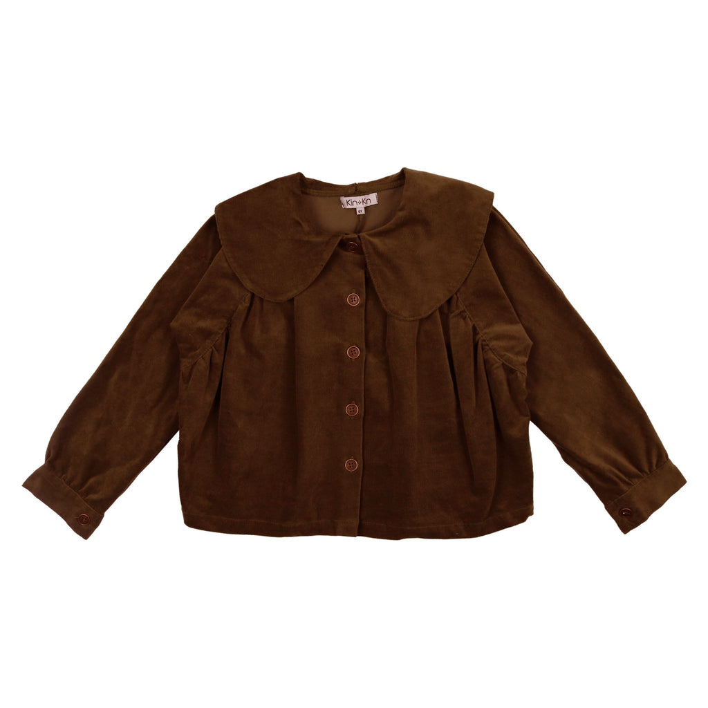 Kin+Kin Shirt Jellybeanzkids Kin + Kin Brown Corduroy Collared Shirt