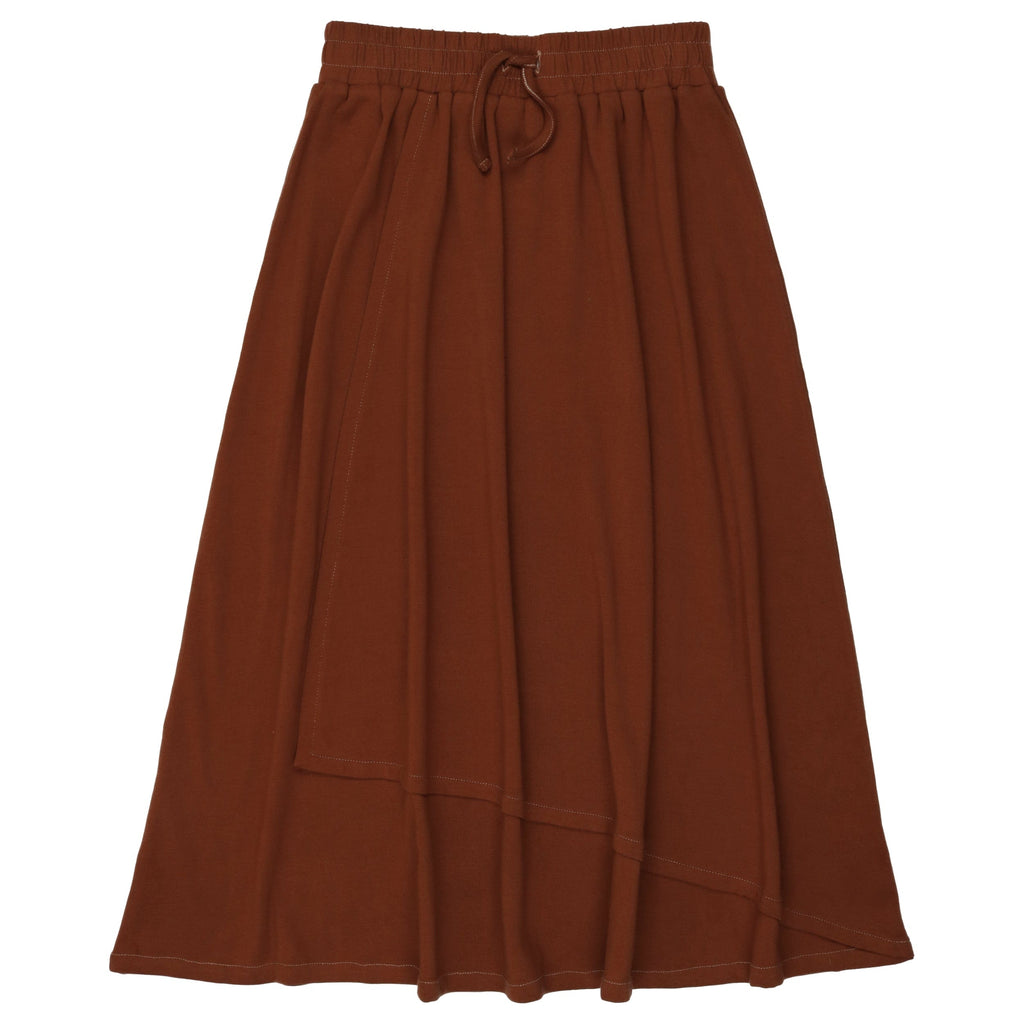 Kin+Kin Skirt Jellybeanzkids Kin+ Kin Midi Crossover Skirt- Caramal/Oatmeal
