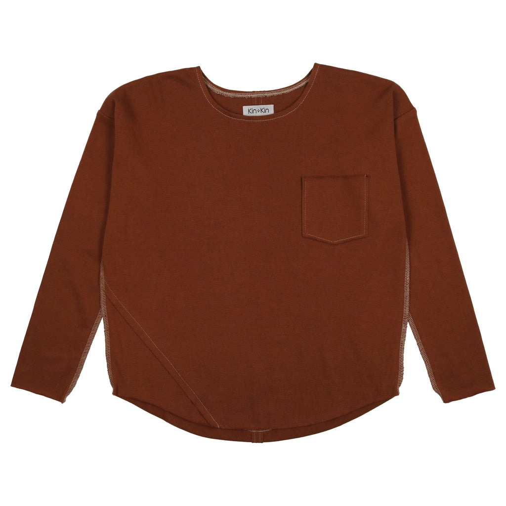 Kin+Kin T-shirt Jellybeanzkids Kin + Kin Boys Pocket Tee- Caramel/Oatmeal