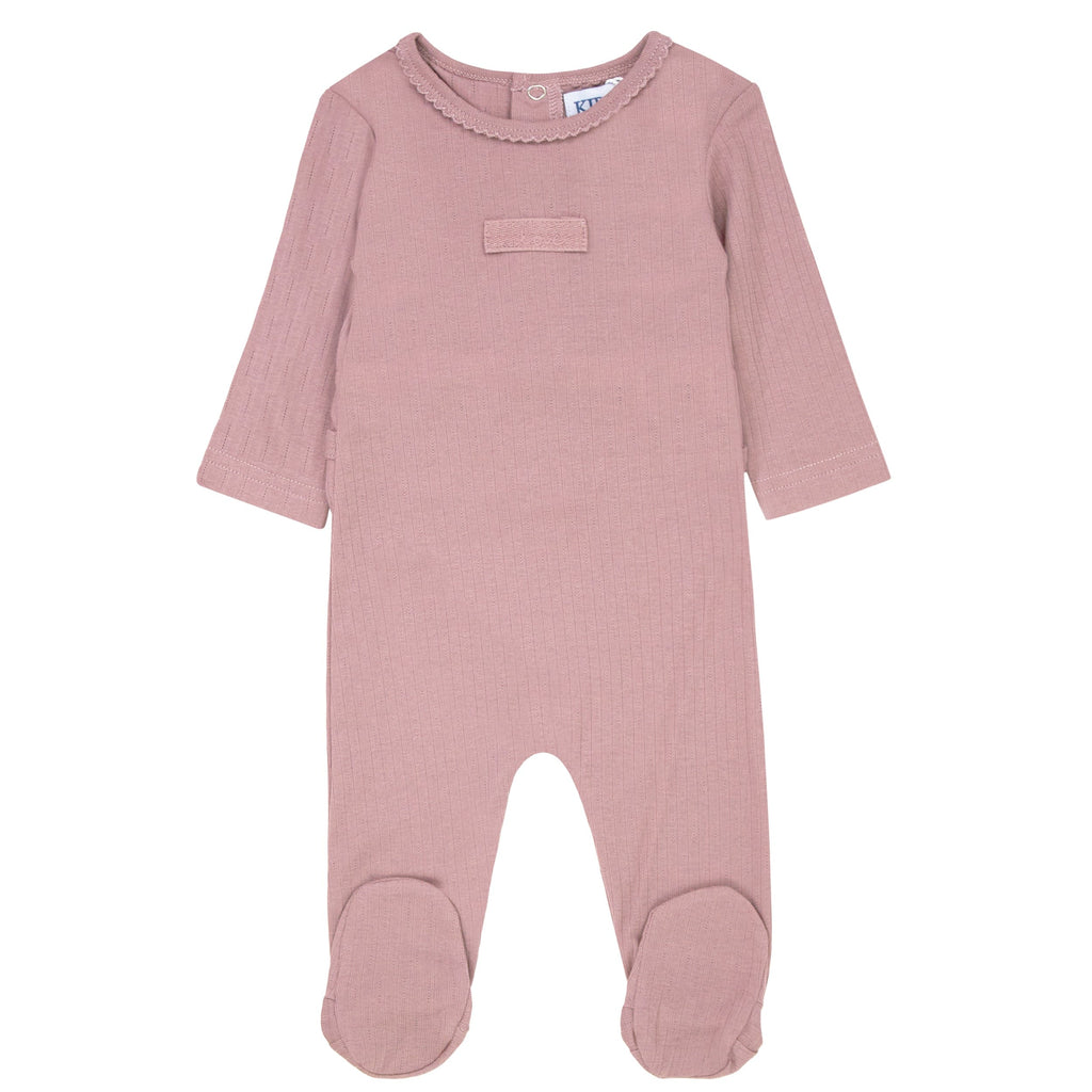 Kipp footie Jellybeanzkids Kipp Twill Tape Footie- Mauve