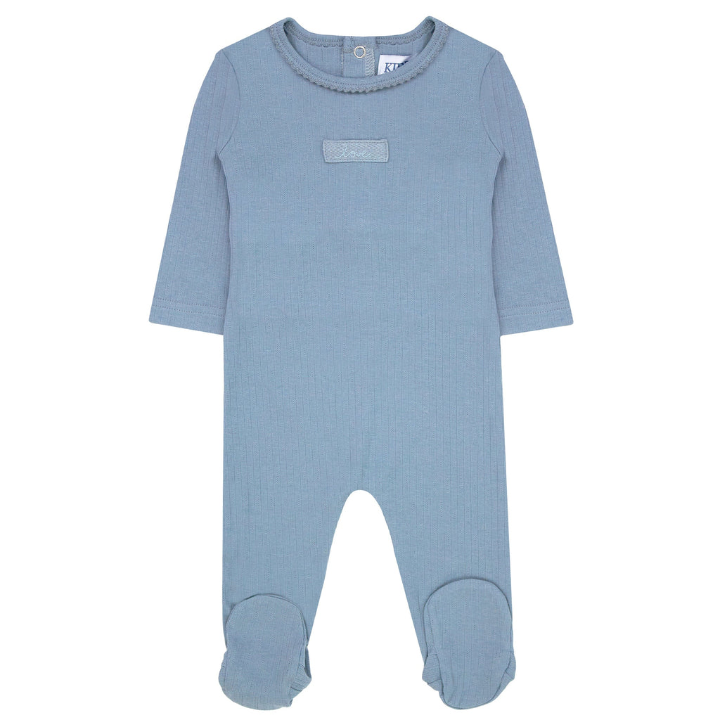 Kipp footie Jellybeanzkids Kipp Twill Tape Footie with Beanie- Sage