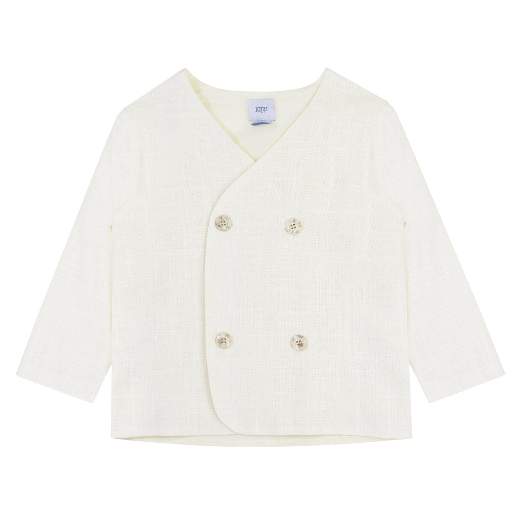 Kipp Sweater Jellybeanzkids Kipp Linen Textured Blazer- Natural