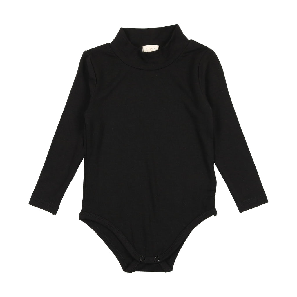 Lil Legs Polo Jellybeanzkids Lil Legs Bamboo Mock Neck Onesie- Black