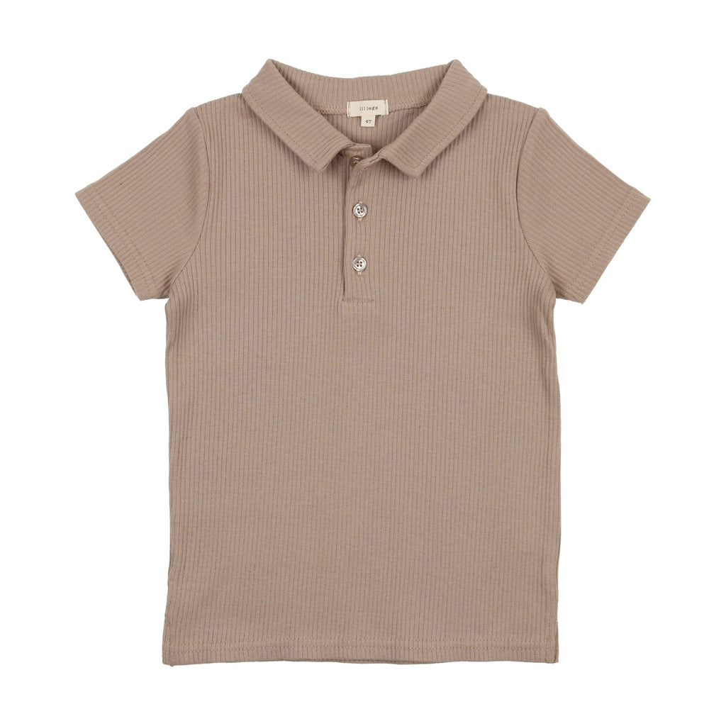 Lil Legs Polo Jellybeanzkids Lil Legs Short Sleeve Rib Polo- Tan