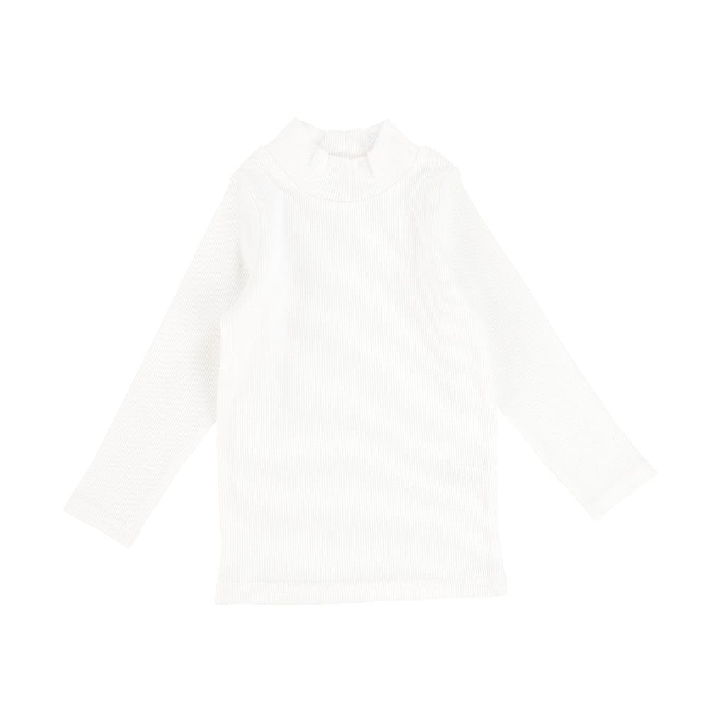 Lil Legs T-shirt Jellybeanzkids Lil Legs Winter White Ribbed Mock Neck