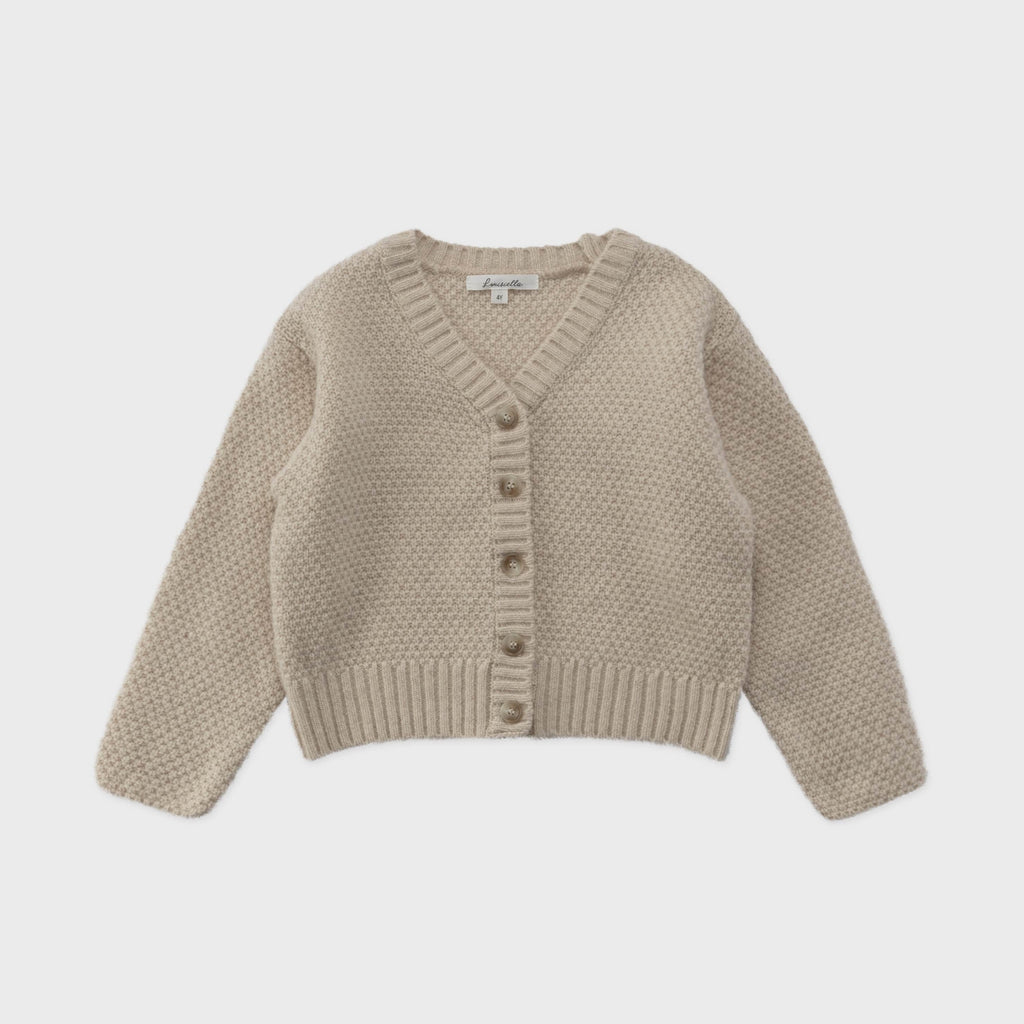 Louisiella Cardigan Jellybeanzkids Louisiella Bebello Knit Cardigan- Light Beige