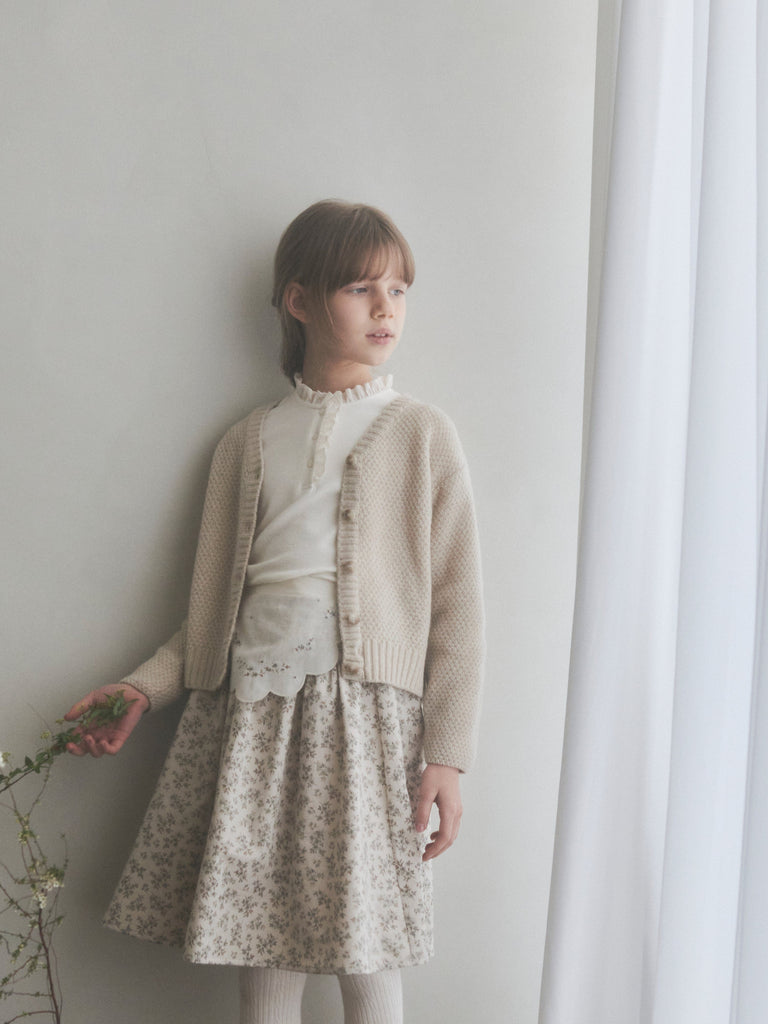 Louisiella Cardigan Jellybeanzkids Louisiella Bebello Knit Cardigan- Light Beige