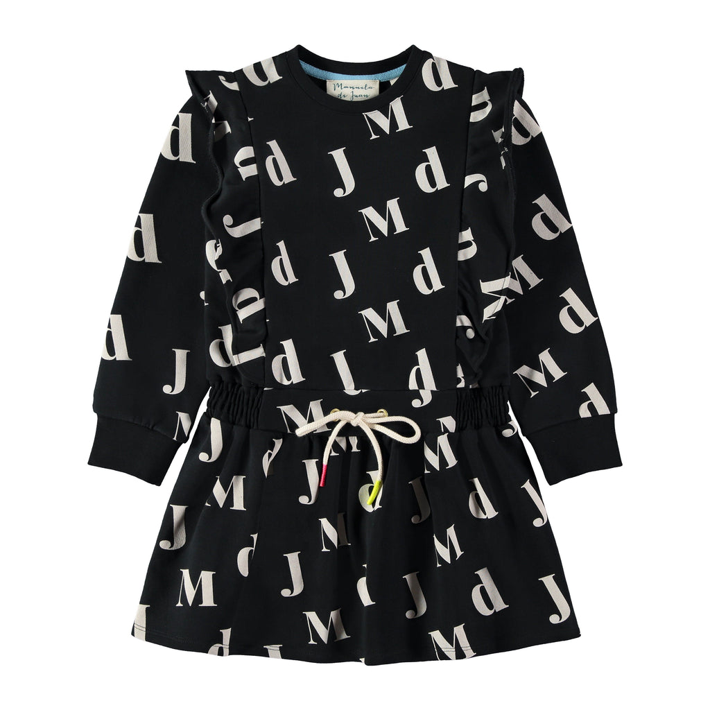 Manuela De Juan Dress Jellybeanzkids Manuela Kristel Black Logo Dress