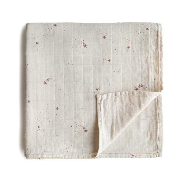 Mushie Accessories Jellybeanzkids Mushie Organic Cotton Muslin Swaddle - Falling Stars OS