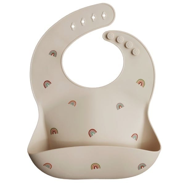 Mushie Accessories Jellybeanzkids Mushie Silicone Baby Bib - Rainbows OS